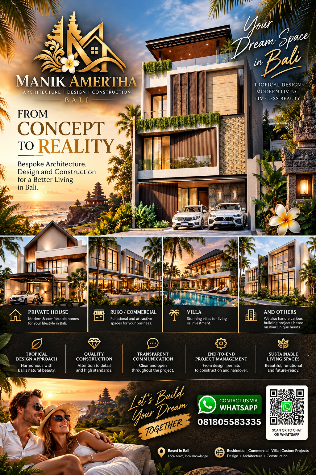 Inspirasi arsitektur tropis modern Manik Amertha Bali